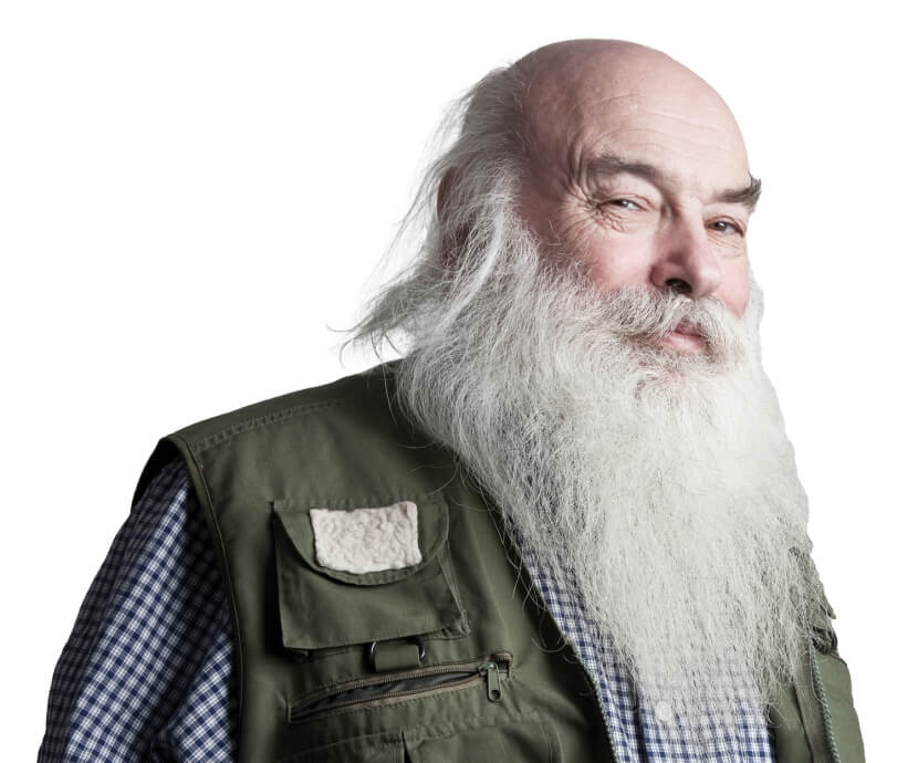 Older gentleman with friendly face and long white beard